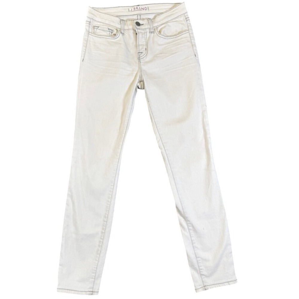 J Brand Skinny Jeans Womens 26 Off White Contrast Stitch Stretch Denim USA Made